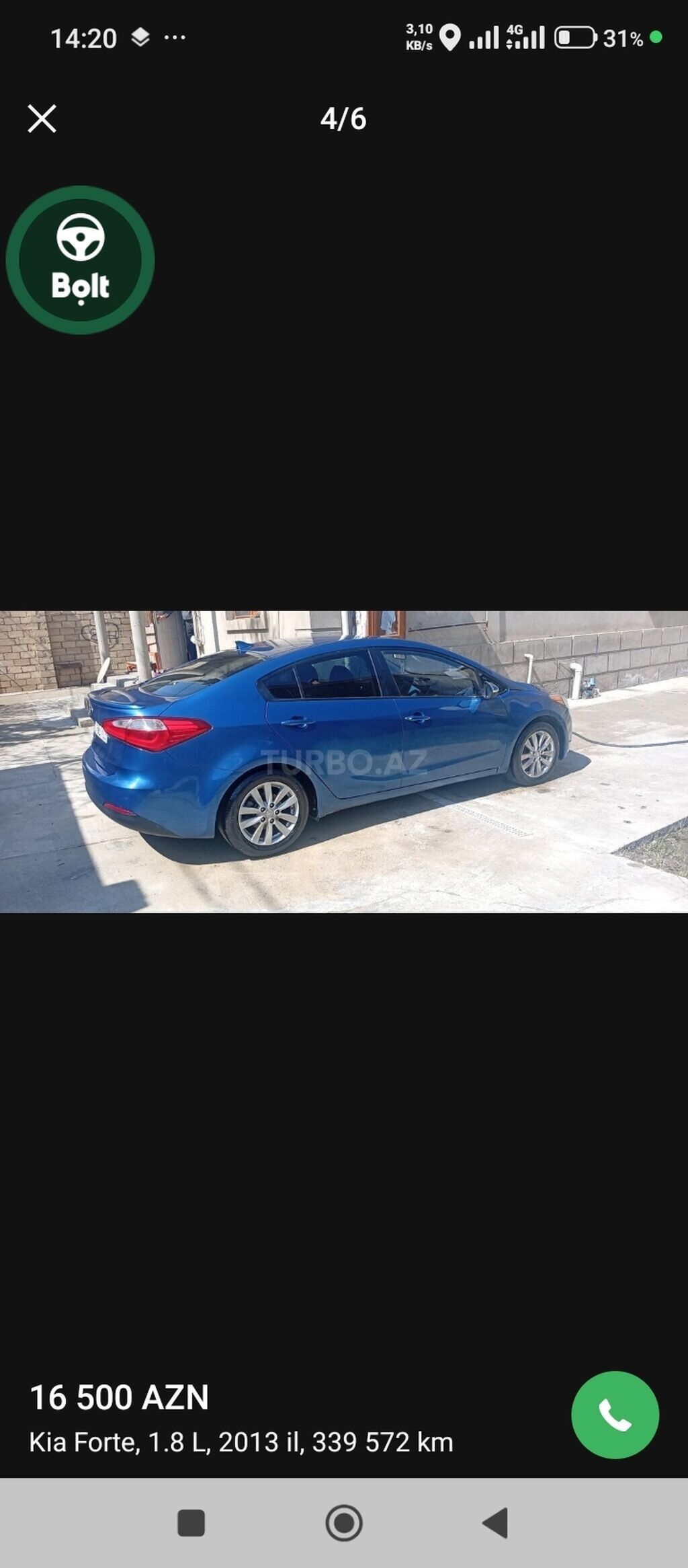 Kia Cerato sedan – mavi rəng. taksi sertifikati var 2005 masinim var — Avto, Masazır (5)