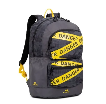 Notbuk üçün su keçirməyən çanta Rıvacase 5421 grey camo Urban backpack 14L/ 12 — Bakı