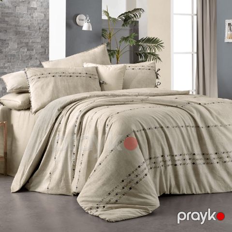 Tekstil yataq dəsti Sarev Tanya Fancy Poplin NT TK 1Y D Bej — Bakı