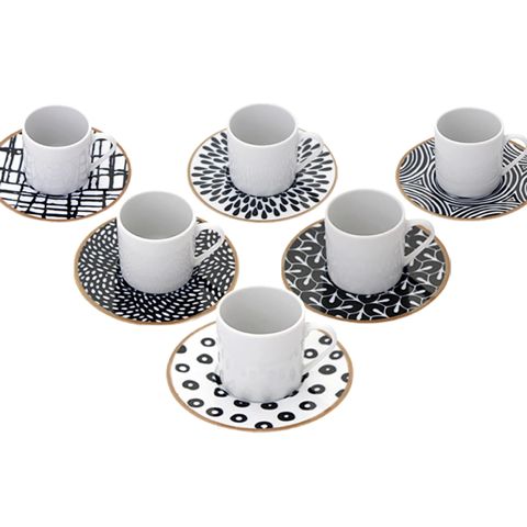 Qəhvə üçün fincan dəsti Porland Fractal 12 parça 90CC 04POR034325 — Bakı
