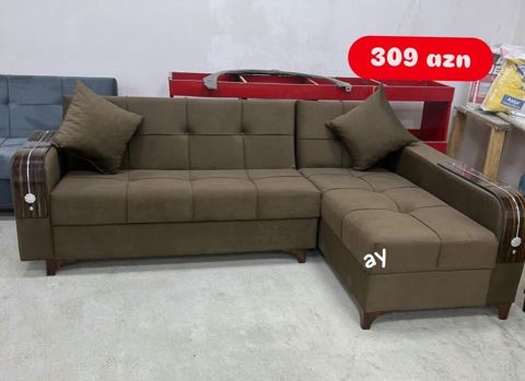 Künc divan – rahat və funksional model - Forma: L-şəkilli künc divan — Bakı