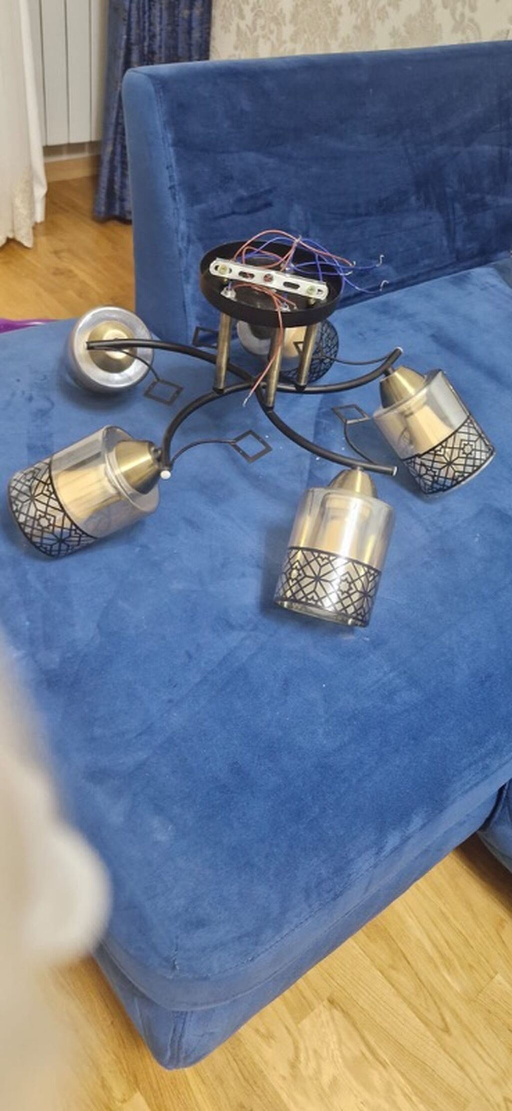 Çılçıraq, 4 lampa, Metal — İşıqlandırma, Güzdək (2)