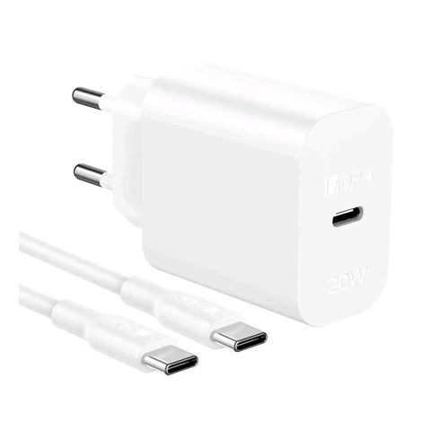 1Hora 20W Fast Charger + Type-C GAR153 (White) — Bakı