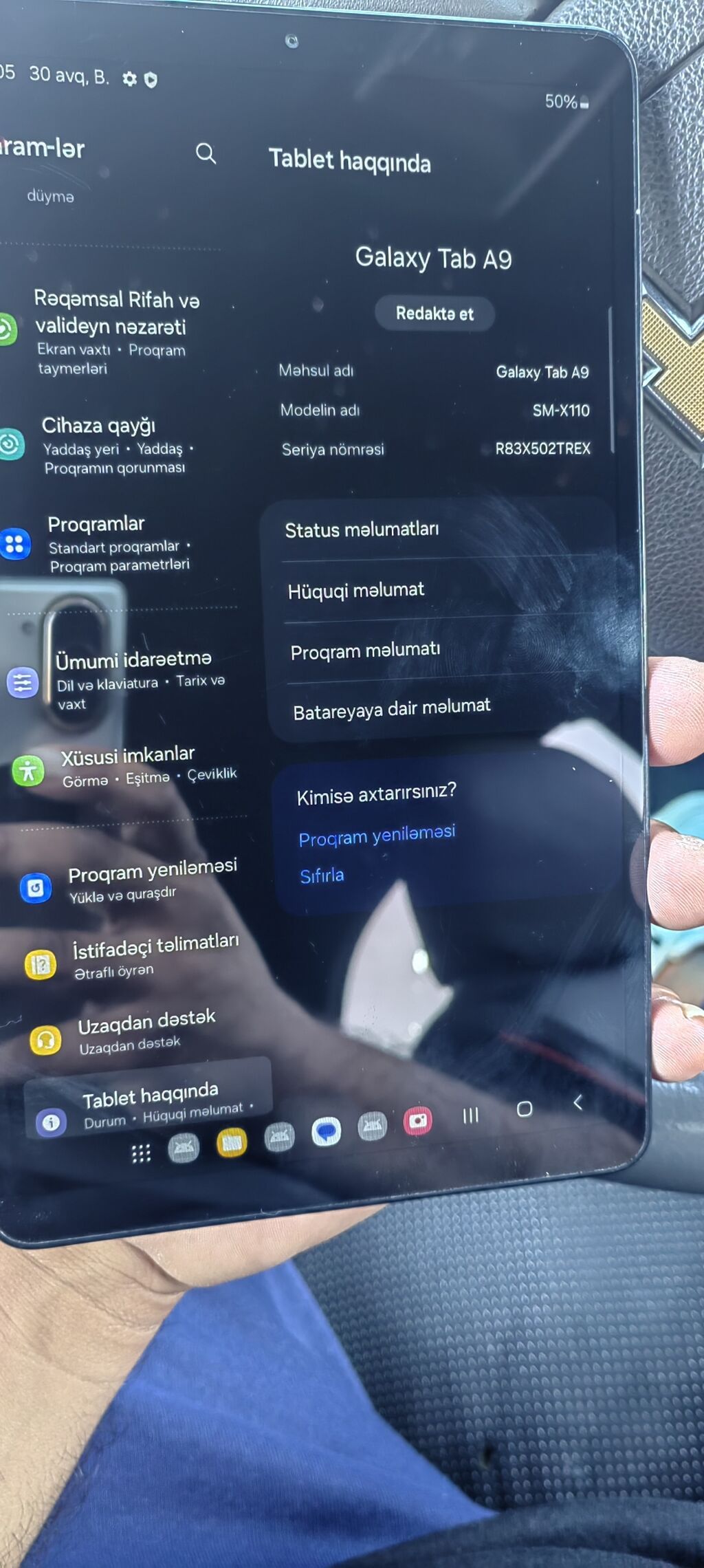 İşlənmiş Samsung Galaxy Tab A9, 8,9", 64 GB, Ünvandan götürmə, Ödənişli çatdırılma — Samsung, Bakı (2)