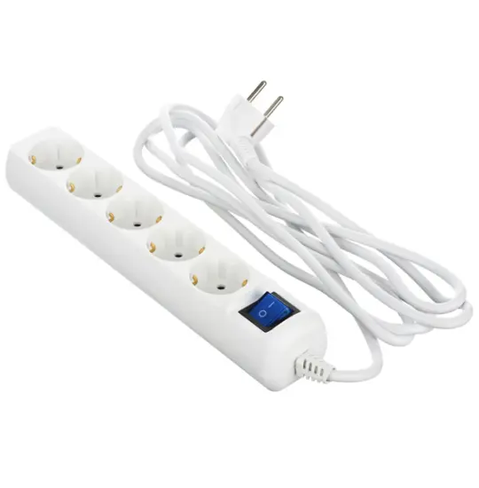 2E Power Socket 5-outlet/3M 2E-U05ESM3W White — Bakı
