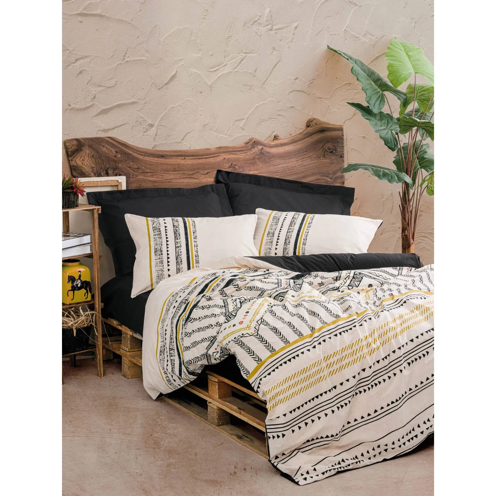 Yataq dəsti Cotton Box Ethnic, tək nəfərlik, Elvira black (8680108063026) — Постельное белье