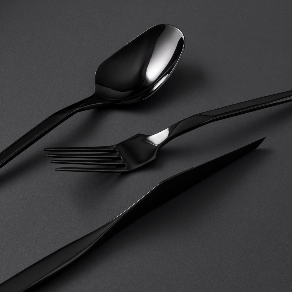 Çəngəl qaşıq bıçaq dəsti Jumbo 5100 Quartz 84 parça Titan qara 8681085389635 — Mallar, Bakı (3)