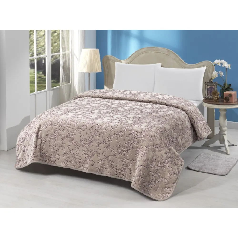 Örtük Mink Premium 603 220x240 sm, iki nəfərlik, Pudra (8699101321675) — Bakı