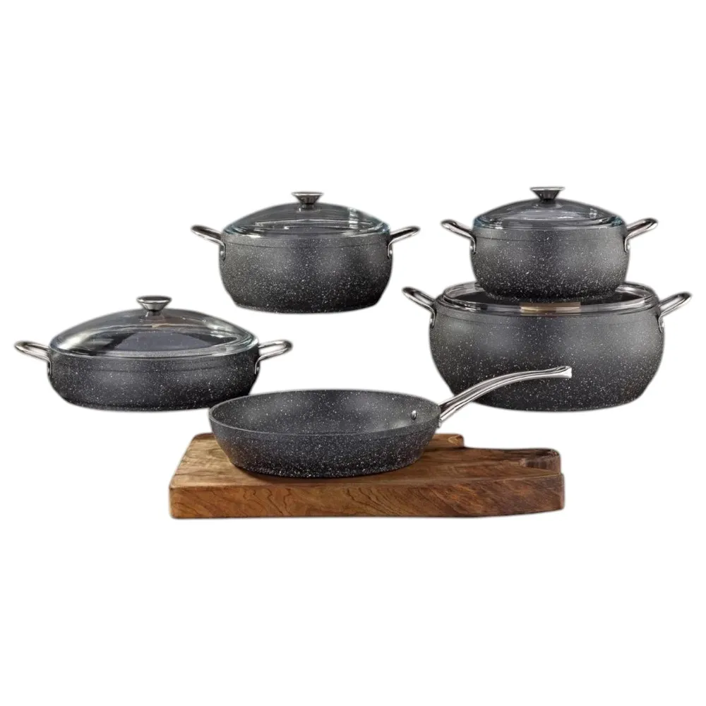 Tava qazan dəsti Burner Qranit, 9 parça, Boz (8683767750726) — Bakı