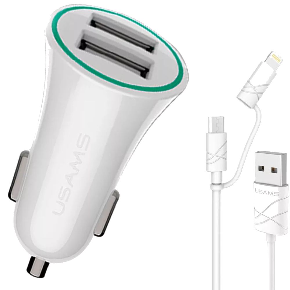 Avtomobil üçün adapter Usams US-CC013 Dual USB 21CHGC01 — Mallar, Bakı (2)