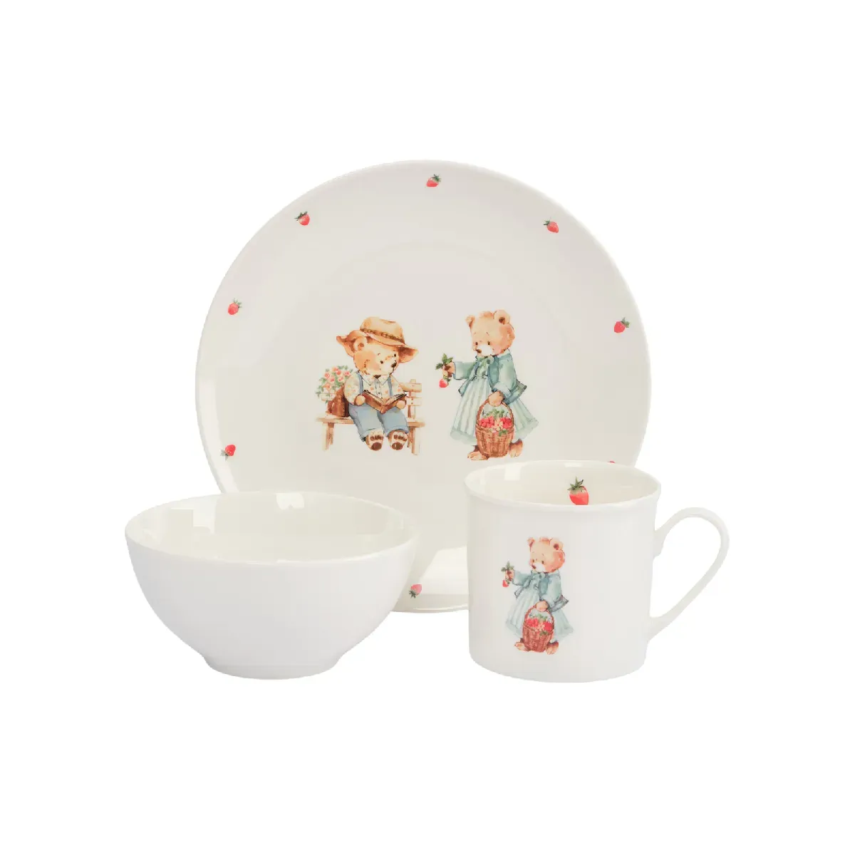 Uşaq yemək dəsti Anna Lafarg Teddy Bear, 3 parça (ANLAF-SHMEI-0908) — Посуда для детей от 3х лет