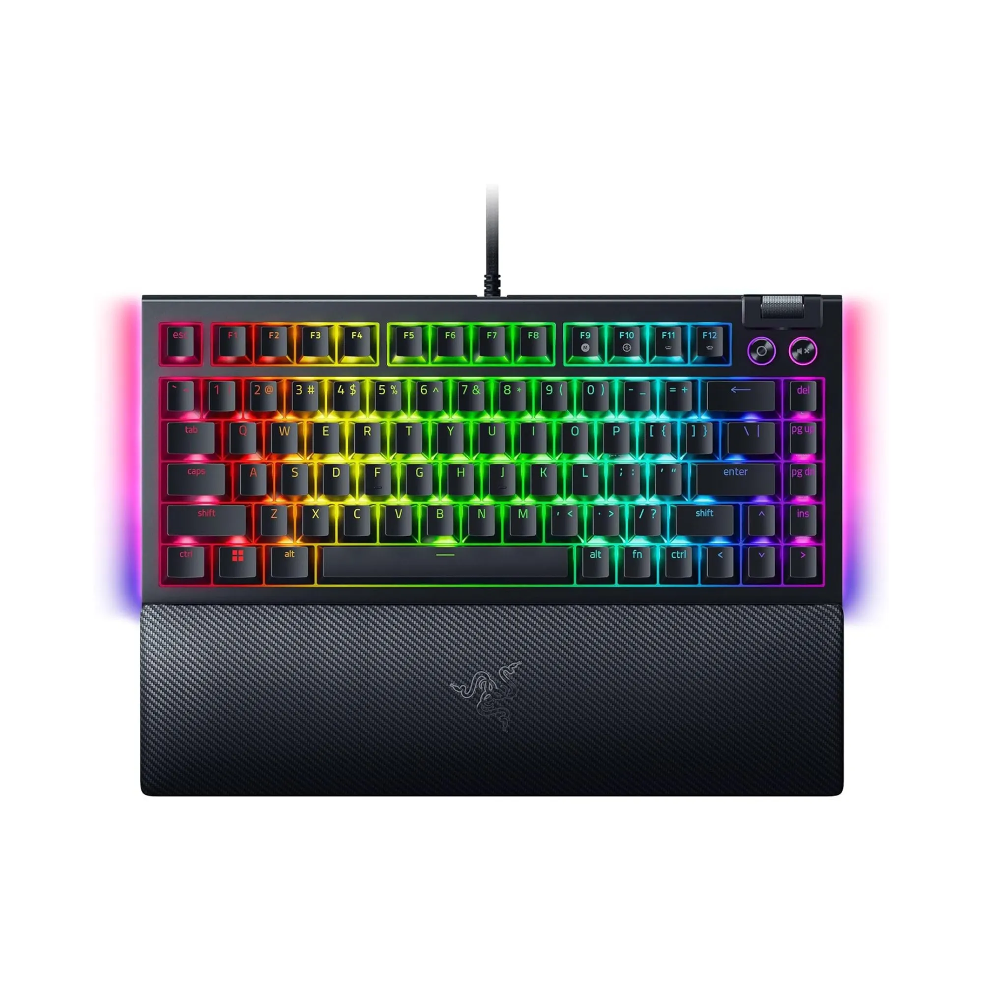 Oyun üçün simli klaviatura Razer BlackWidow V4 75%, 83key, Mechanical Tactile Switch GEN-3, Usb-a, EN, RGB, Phantom Gr (RZ03-05003300-R3M1)