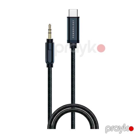 Powerology alumınum braıded usb-c to 3.5MM AUX cable 1.2M/4FT - gray — Bakı