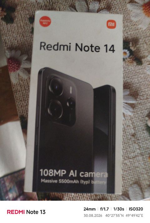 Redmi Note 14, 256 GB, rəng - Qara, Barmaq izi — Bakı
