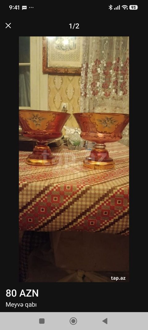 Məhsul: Meyvə qabı (2 ədəd) Təsvir: - Klassik üslublu, ayaqlı meyvə — Masazır