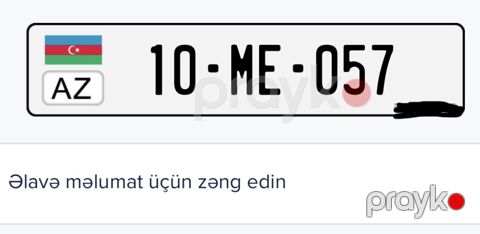 Avtomobil qeydiyyat nişanı - 10-ME-057 — Bərdə