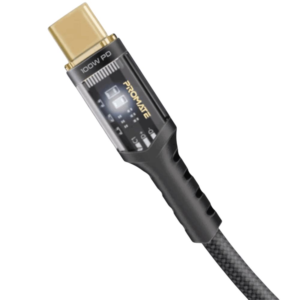 Naqil Promate USB Type-C to USB Type-C LUCIDLINE-CC200 Black — Mallar, Bakı (3)
