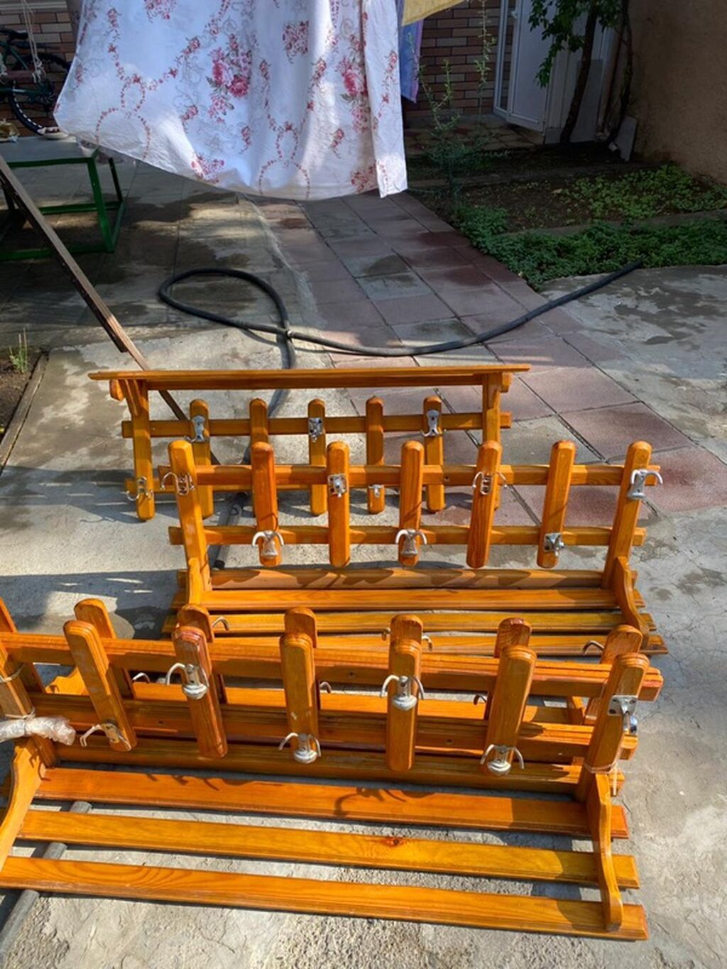 Taxta divar asılqanı və rəf dəsti - Material: təbii ağac (laklanmış) — Mebel, Bakı (5)