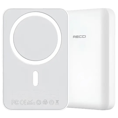 Recci Magnetic RPB-W09 Wireless 10000 mAh White — Bakı