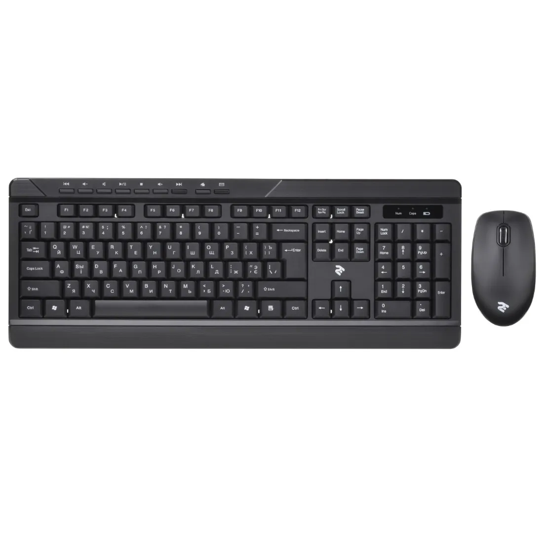 Simsiz klaviatura və kompüter siçanı seti 2E MK410 WL, En/uk/ru, Black — Keyboards & Mice