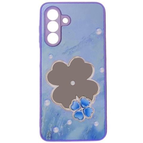Samsung Galaxy A26 case Silicon Flower with Mirror Blue — Bakı