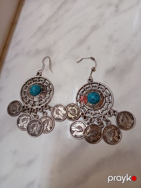 Bohem üslublu asma sırğalar - Material: metal ərinti (gümüş tonlu)