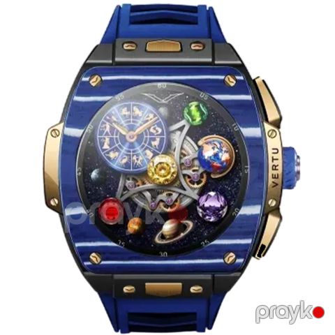 Smart saat Vertu Grand Watch S1 Bespoke WS1-GDJ-T-BW11-C-HW-019 Gold,White,Blue — Bakı