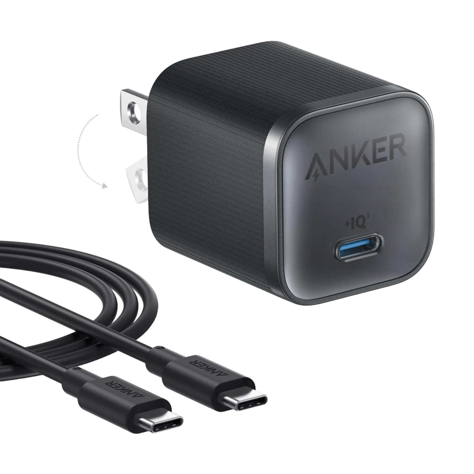 Enerji toplama cihazı Anker Nano (45W) with Usb-c to Usb-c Cable, Black — Simsiz enerji yığma cihazları