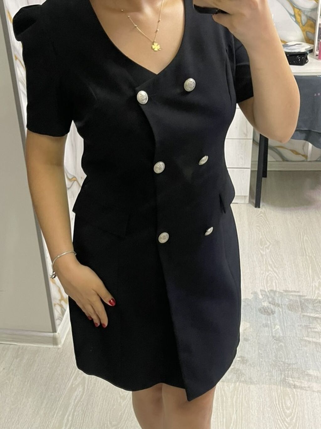 Qara rəngli, qısa ölçülü, pencək-kleid (blazer dress) model qadın — Şəxsi əşyalar, Digah (4)