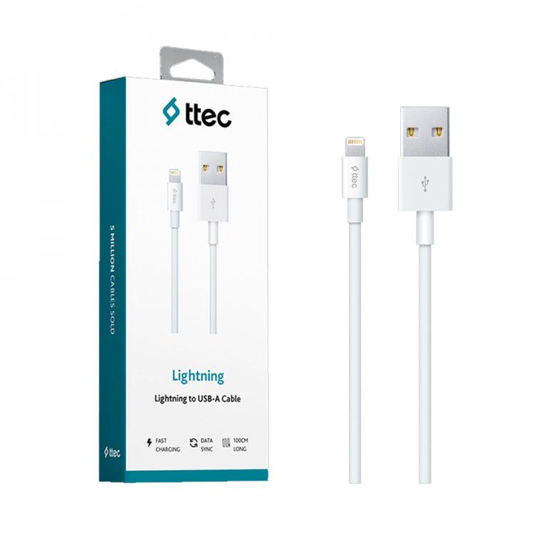 Kabel Ttec Lightning USB Charge Data Whıte (2DK7508B) — Aksesuarlar, Bakı