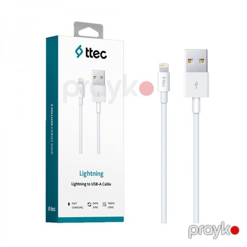 Kabel Ttec Lightning USB Charge Data Whıte (2DK7508B) — Bakı