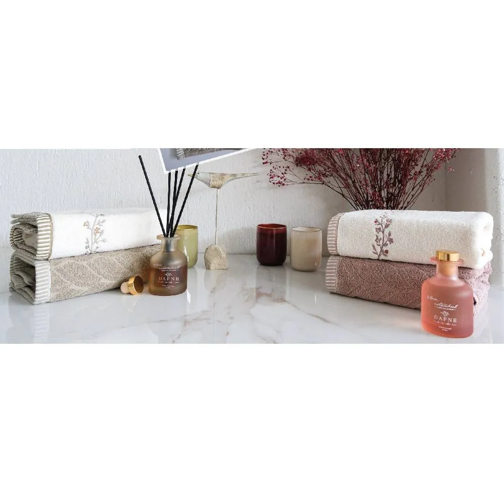 Dəsmal dəsti İyiGecələr Dafne Gül kurusu 50×90 sm, 2 ədəd + ətirli diffuzor (8681234938844) — Bakı