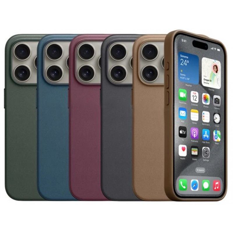 Qoruyucu örtük Apple iPhone 15 Pro FineWoven Case W/MagSafe Taupe MT4J3ZM/A — Çexollər, Bakı (5)
