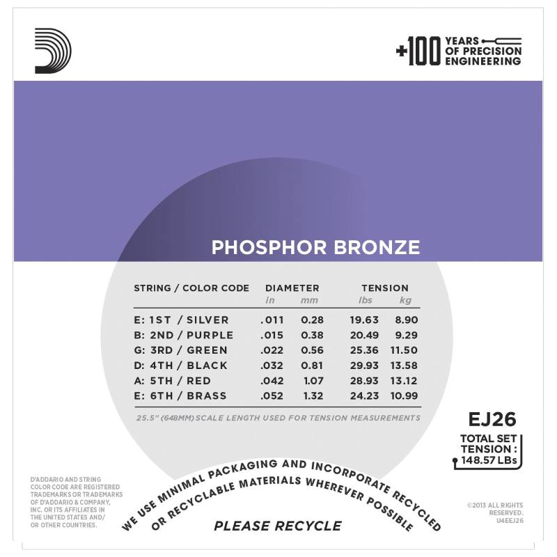 D-Addario EJ26 Phosphor Bronze 11-52 Costom Light — Musiqiə alətləri, Bakı (3)