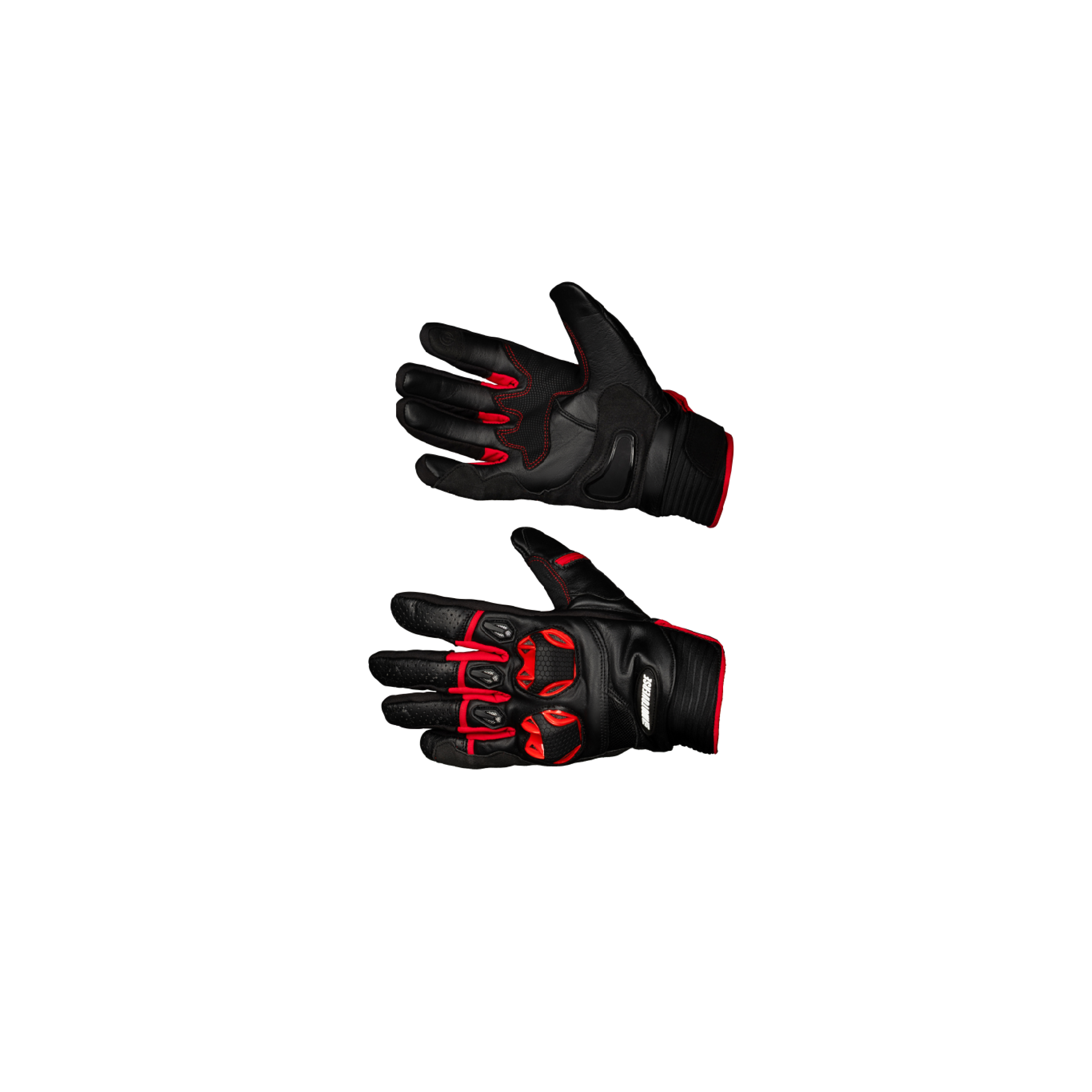 Əlcək Motoverse Flight Road, dəri, black/red (XXL) — Мотоэкипировка