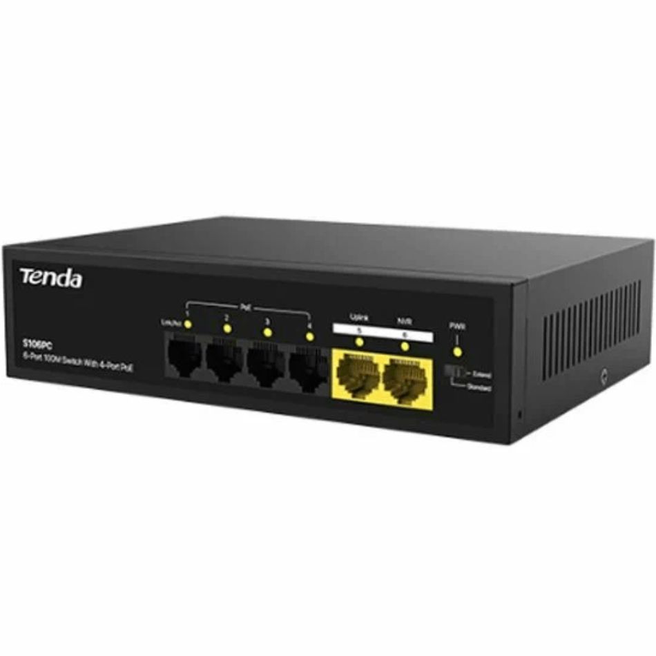 Kommutator Tenda S106PC 4 Port PoE+2 Port — Routerlər, Bakı (3)