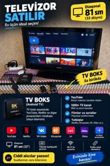 Televizor + TV boks (Android TV) paketi - Ekran diaqonalı: 81 sm (32 — TV və video texnikası