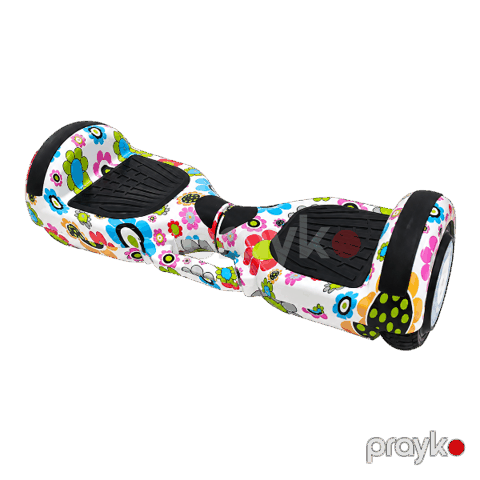 Smart Balance Wheel D1 Hand White&Mix Colour Flowers — Bakı