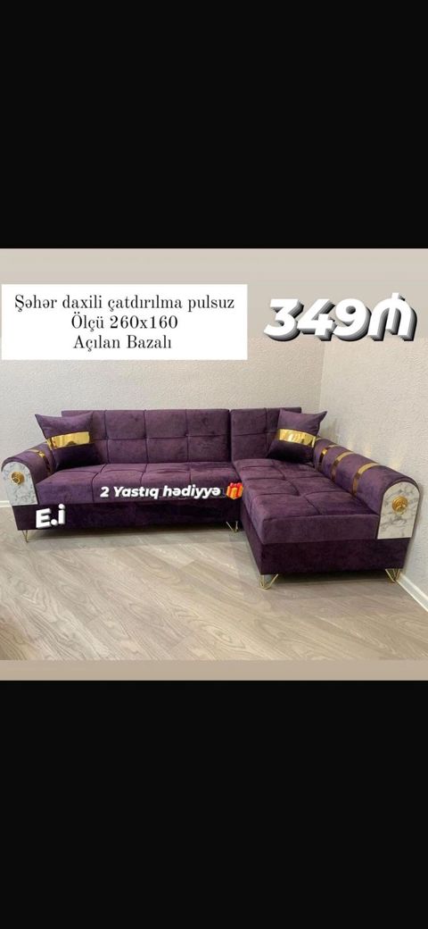 Künc divan – açılan bazalı - Ölçü: 260x160 sm - Şəhər daxili — Bakı