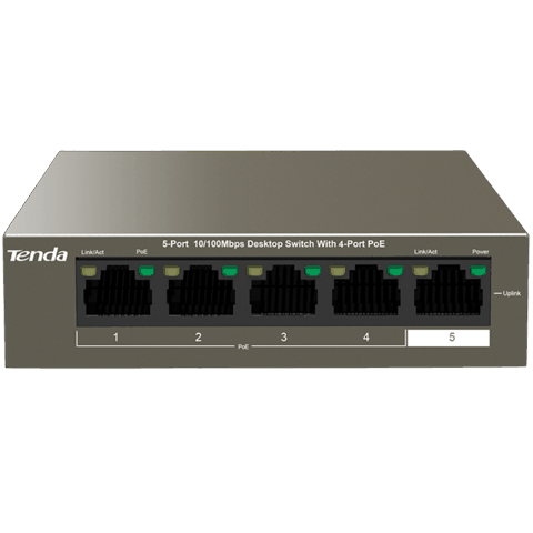 Kommutator Tenda TEF1105P 4-63W 5 Port — Bakı