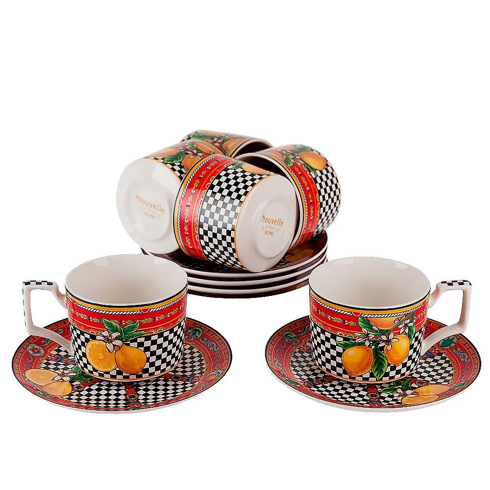 Çay dəsti Nouvelle Home Sicilia Limone 6 nəfərlik 12 parça (0052014) — Dining tableware