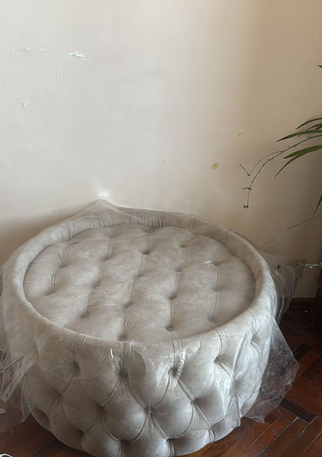 Yeni, Pufik oturacaq, Vеlur parça, rəng - Boz, Kredit yoxdur, Çatdırılma yoxdur — Mebel, Bakı (2)
