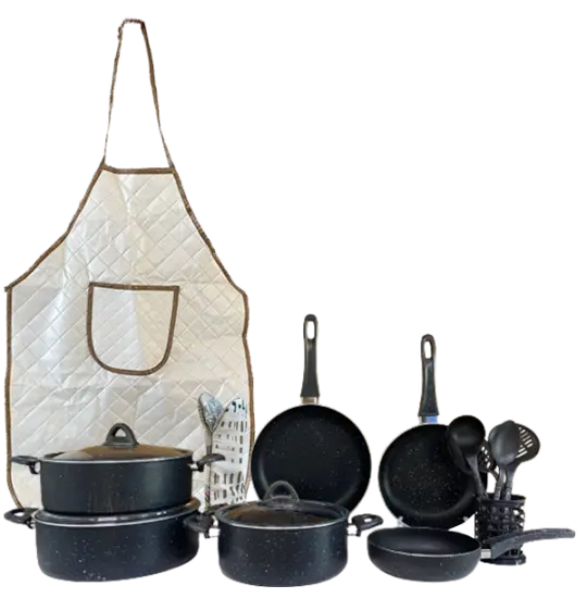 Essen potlısa bıo qranit qazan dəsti 21 parça Black — Bakı