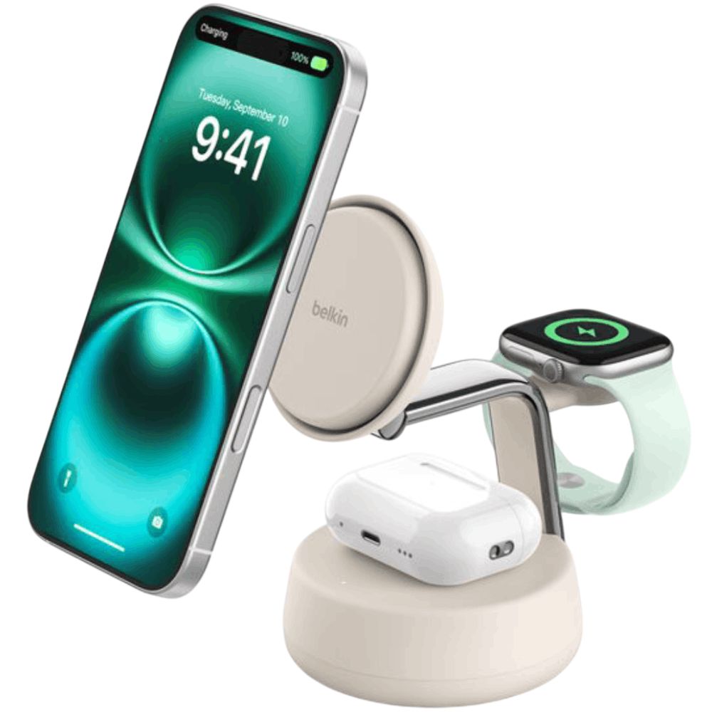 Simsiz enerji toplama cihazı Belkin 25W 3in1 WIZ040KQSD Sand — Mallar, Bakı (2)