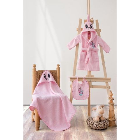 Uşaq hamam seti Cotton Box Unicorn Çəhrayı 0-2 yaş — Bakı