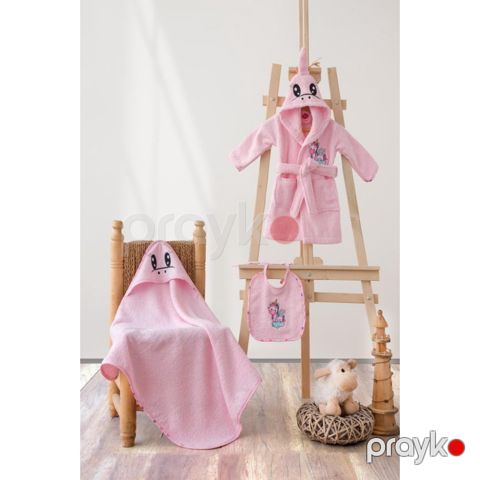 Uşaq hamam seti Cotton Box Unicorn Çəhrayı 0-2 yaş — Bakı
