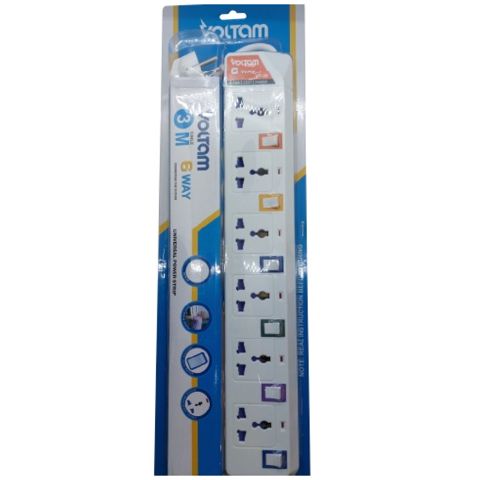 Uzadıcı Voltam 3 m VP-38 6 Way Universal Type Power Strip — Bakı