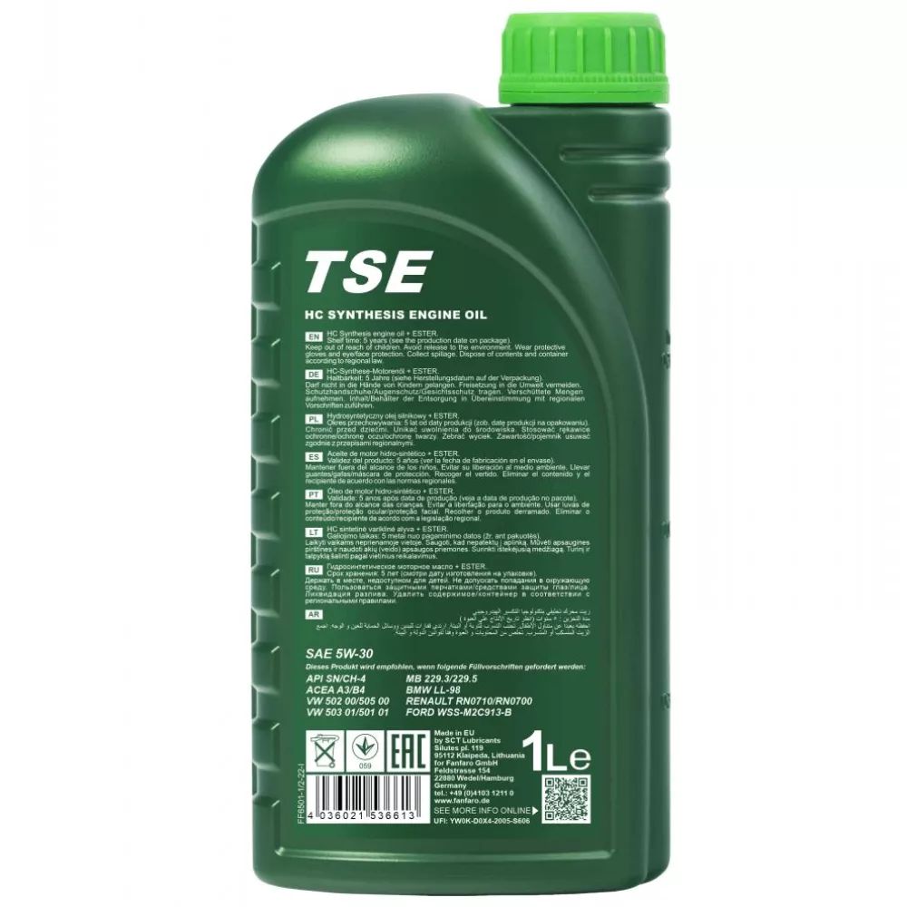 Mühərrik yağı Fanfaro TSE Semi-Synthetic-Master SAE SW-30 1 lt Special — Mallar, Bakı (2)