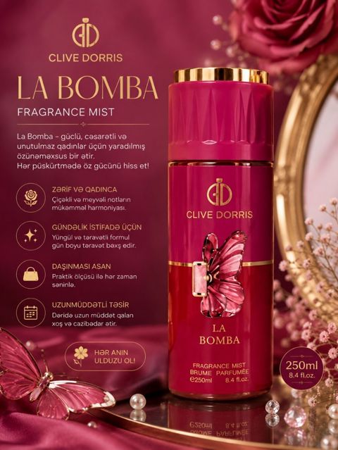 Clıve Dorrıs Fragrance Mist kolleksiyası – 250 ml (8.4 fl.oz.) 1) La — Ətir və parfümeriya