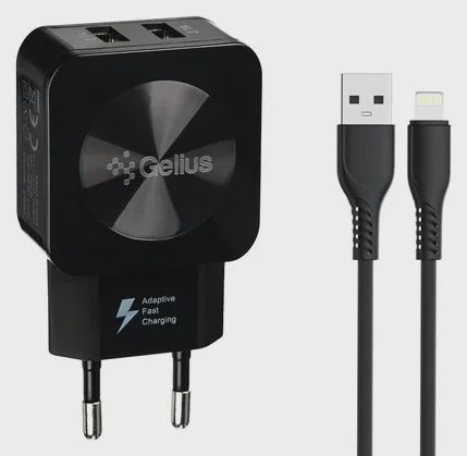 Adapter Gelius Ultra Prime 2.1A GU-HC02 Black — Smartfon üçün kabelləri və keçidçilər, Bakı